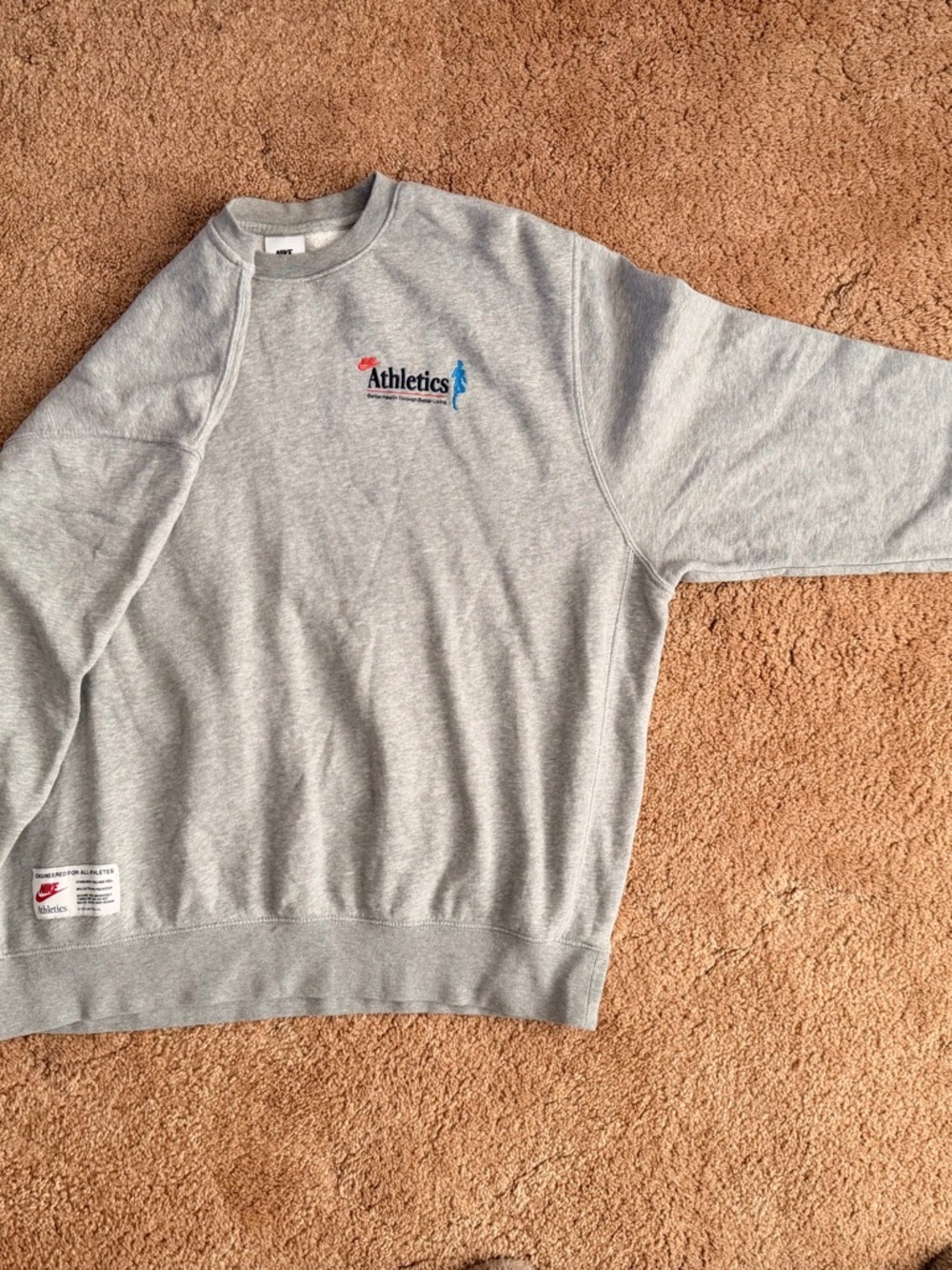 Nike Grey Crewneck Sweatshirt with Athletics Logo